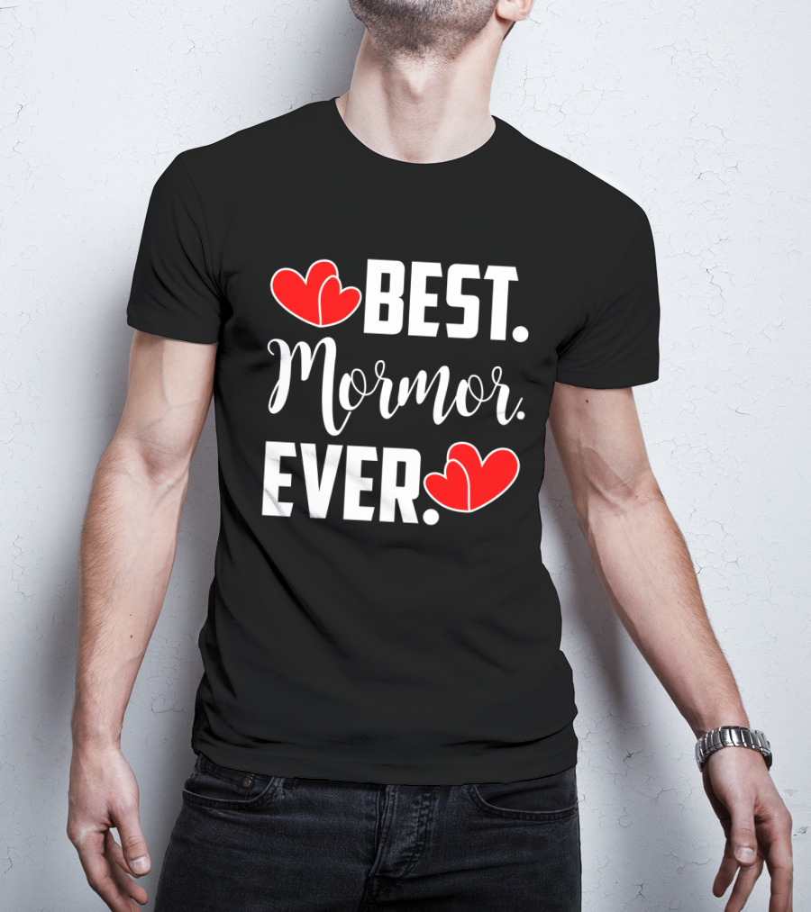 BEST MORMOR EVER Red Hearts T-Shirt