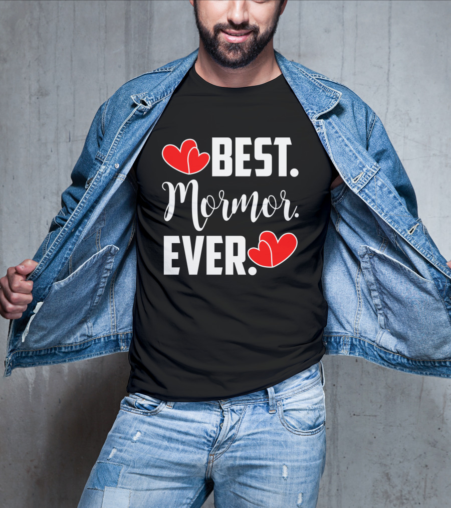 BEST MORMOR EVER Red Hearts T-Shirt