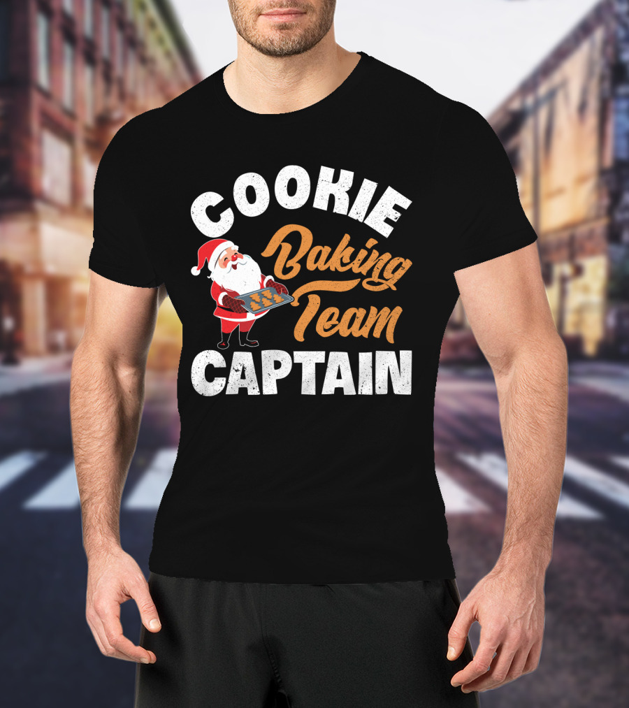 Cookie Baking Team Captain Santa Claus Holiday Spirit T-Shirt