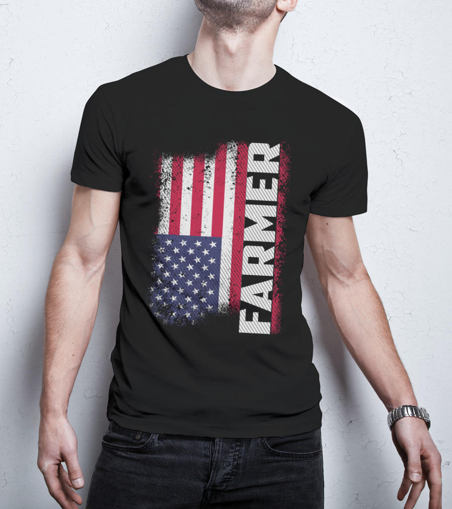 FARMER USA Flag American T-Shirt