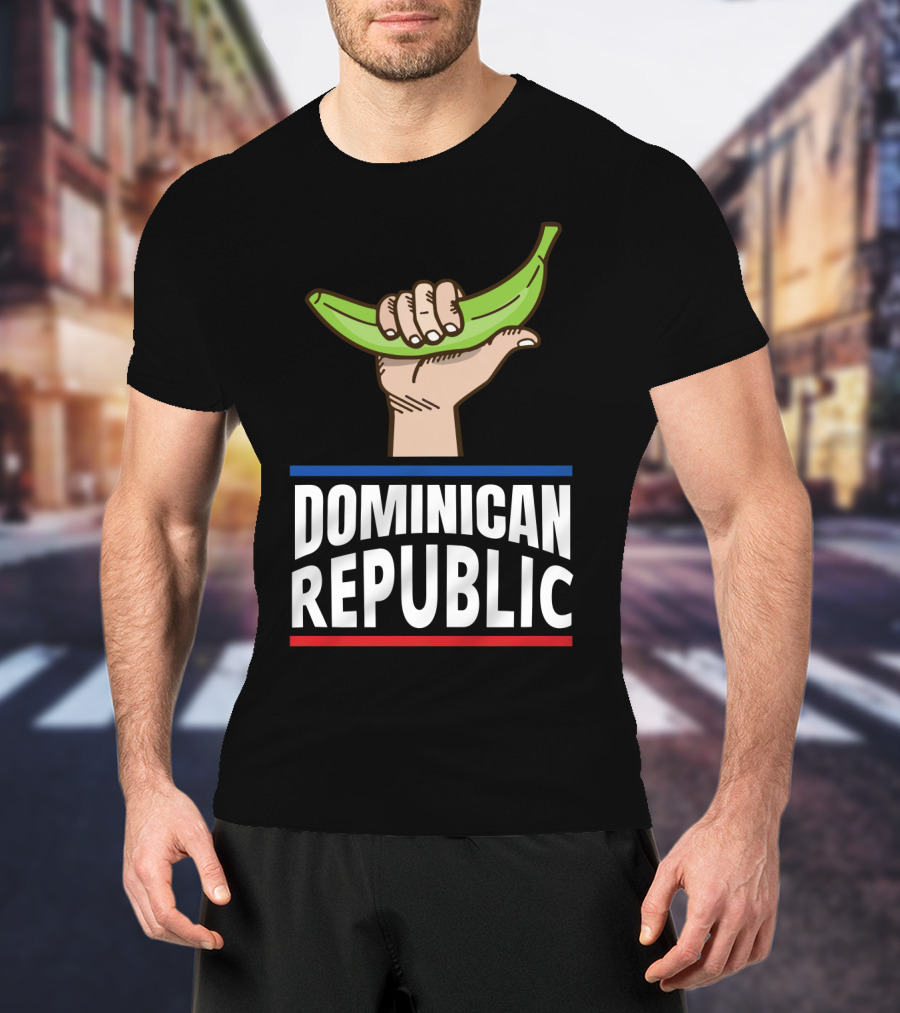 Dominican Republic Baseball Bandera Dominicana Hand Holding Banana T-Shirt