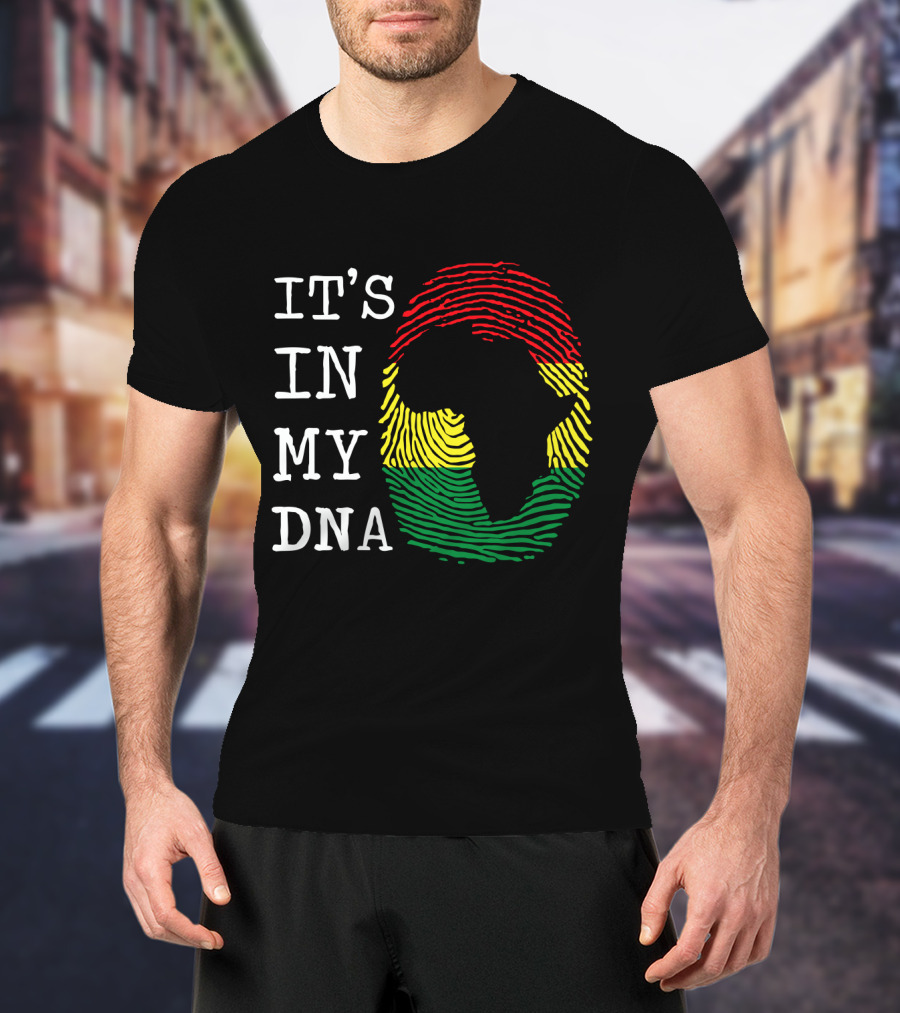Africa It's In My DNA Fingerprint Map African History T-Shirt