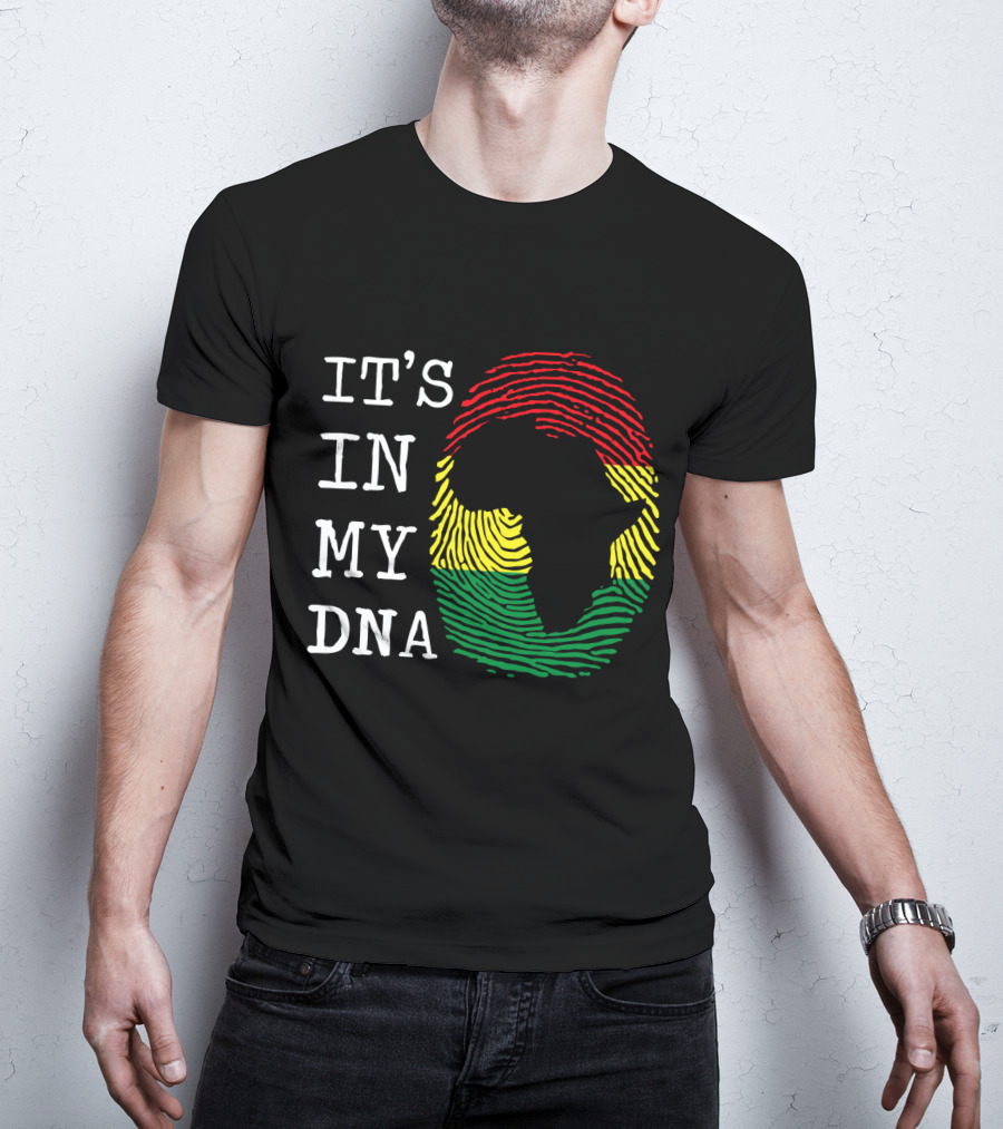 Africa It's In My DNA Fingerprint Map African History T-Shirt