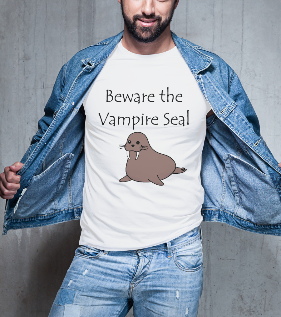 Beware The Vampire Seal Walrus T-Shirt