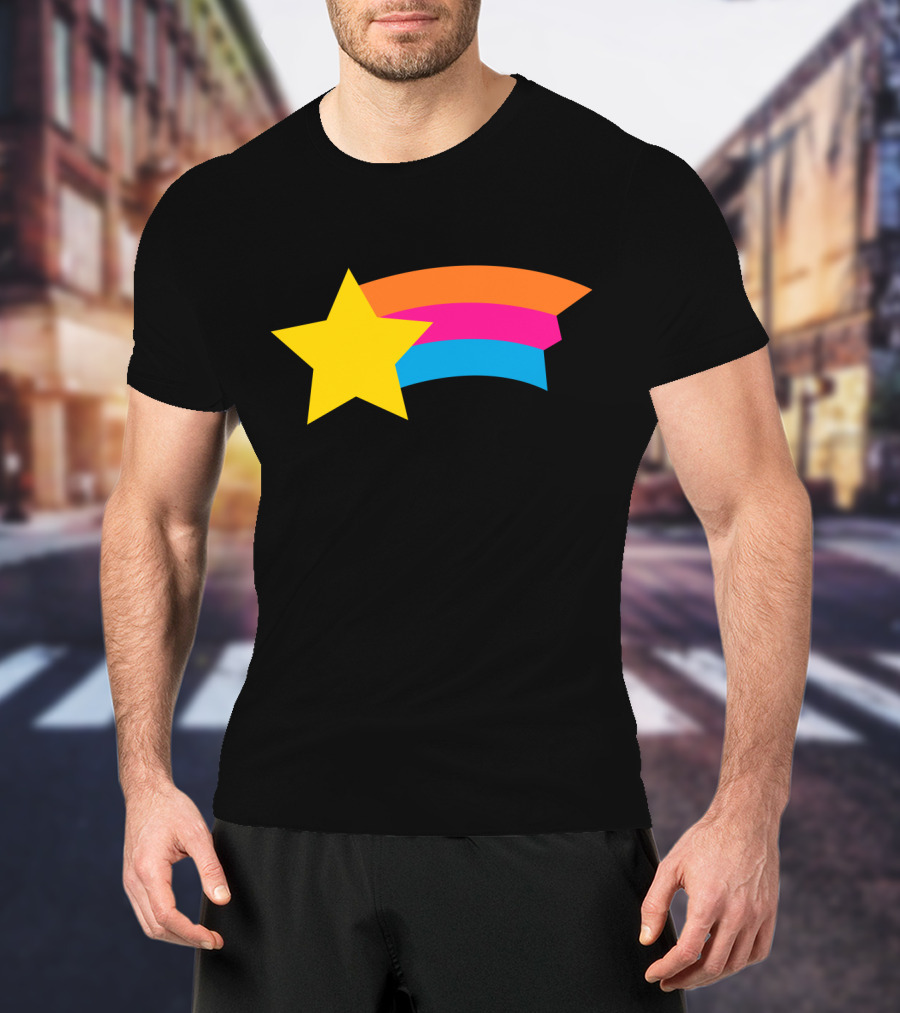 Lorch Street Vibrant Shooting Star Rainbow Stripe T-Shirt