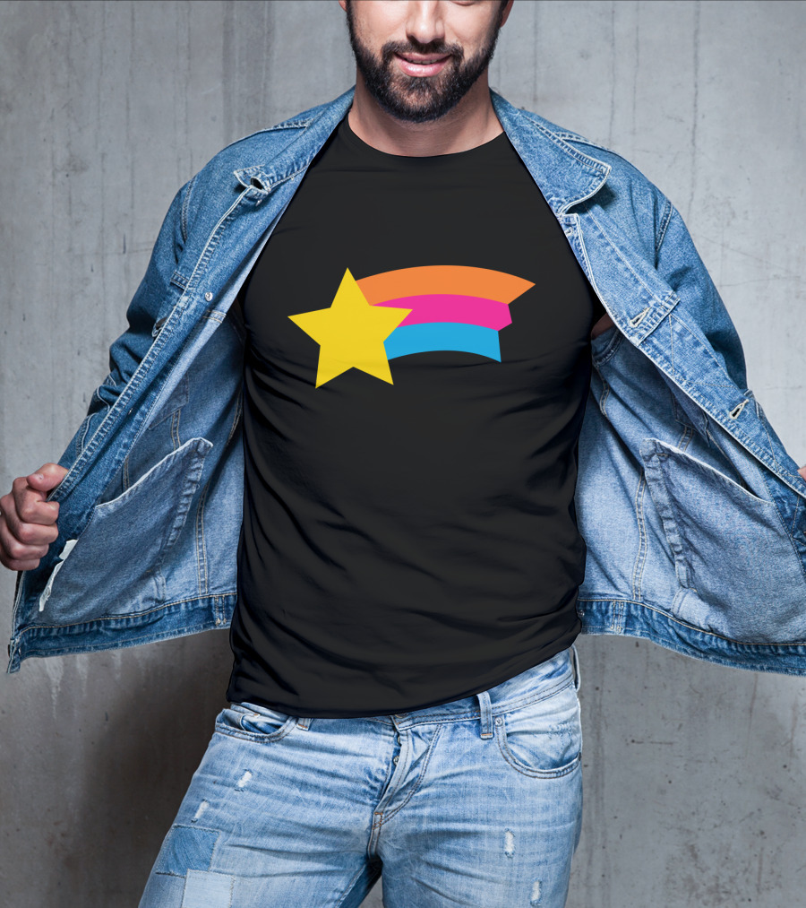 Lorch Street Vibrant Shooting Star Rainbow Stripe T-Shirt