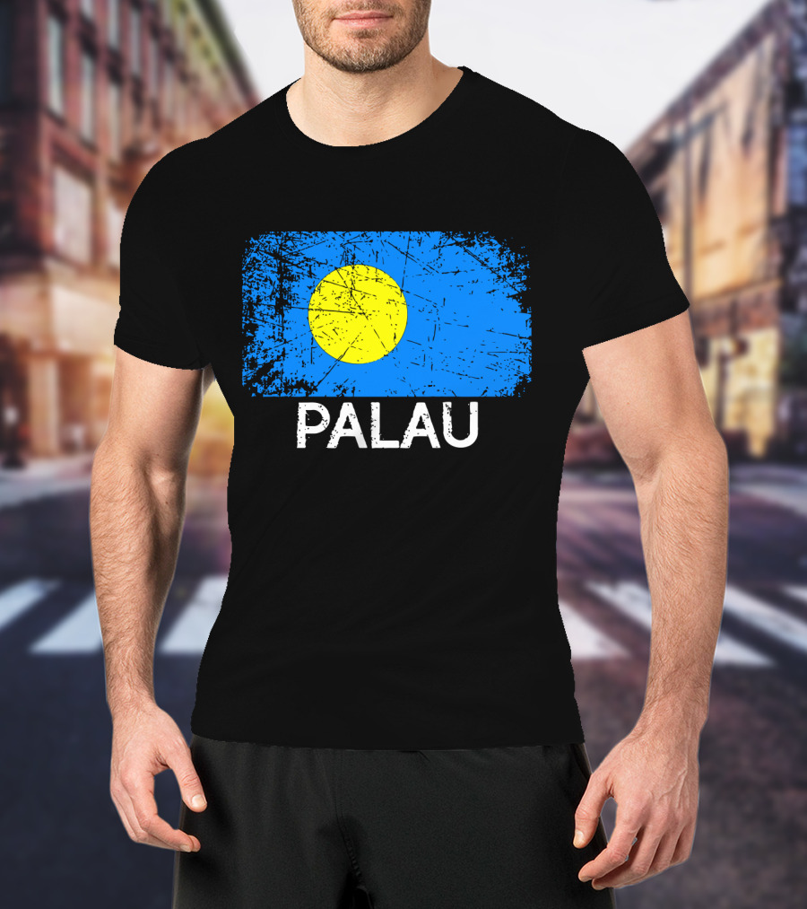 Vintage Palauan Flag Graphic Palau T-Shirt