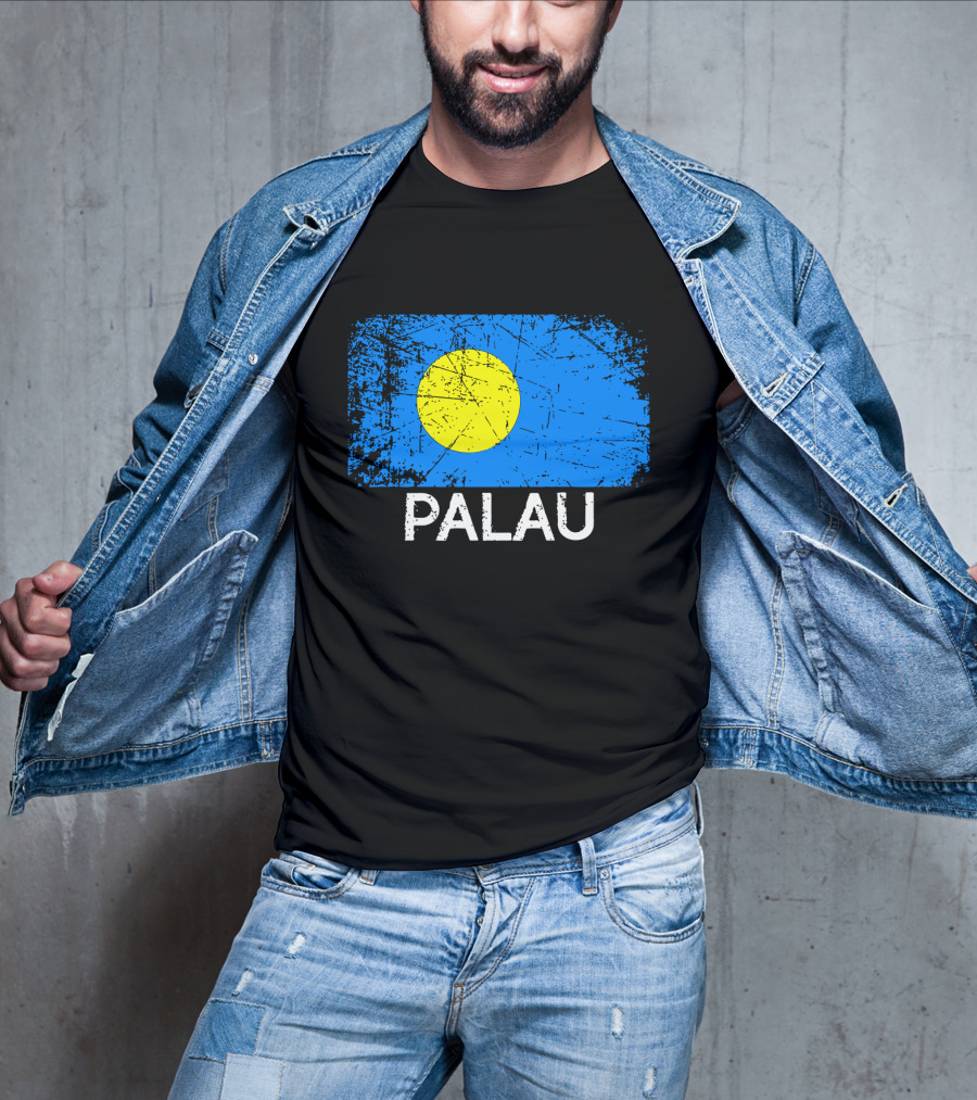 Vintage Palauan Flag Graphic Palau T-Shirt