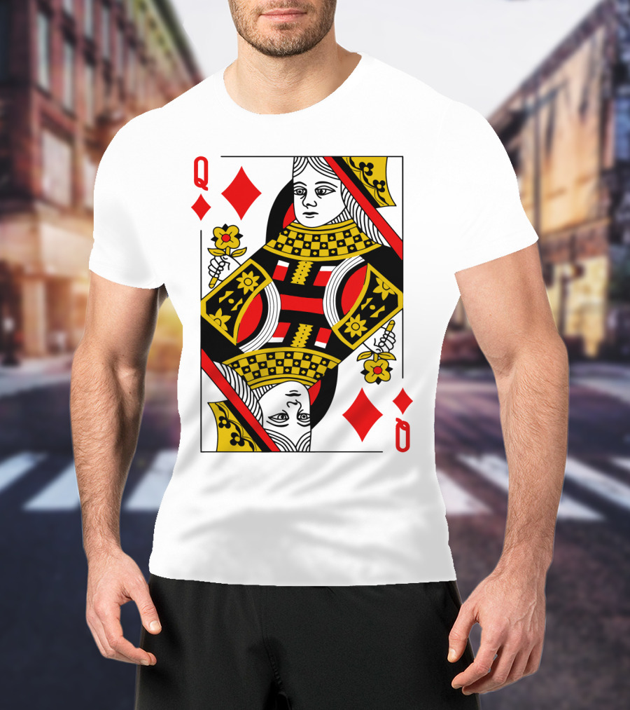 Queen Of Diamonds Poker Card Halloween Group Costume T-Shirt