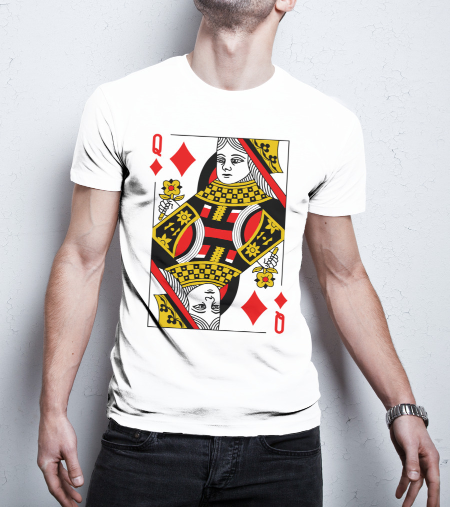 Queen Of Diamonds Poker Card Halloween Group Costume T-Shirt