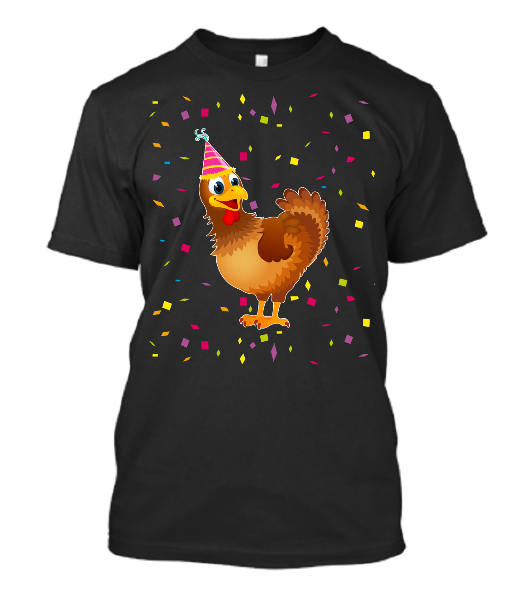 Funny Chicken Birthday Party Hat Confetti T-Shirt