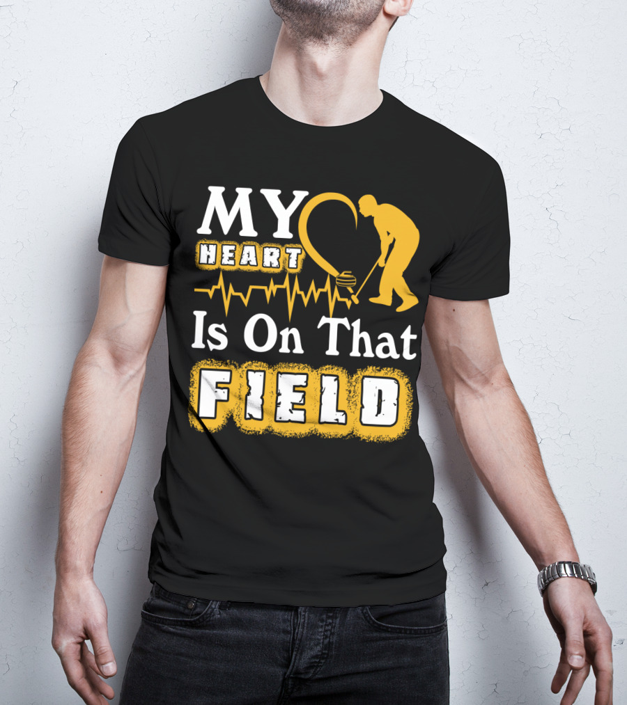 My Heart Is On That Field Curling T-Shirt