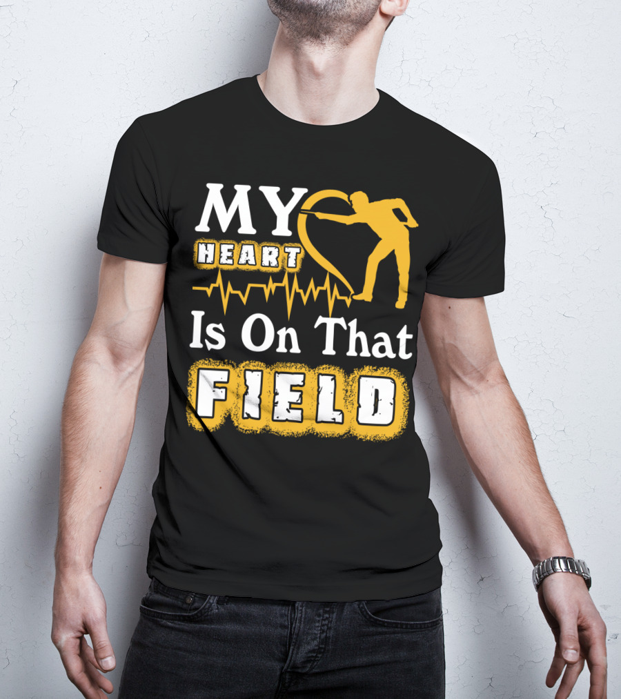 My Heart Is On That Field Billiards Player Heartbeat T-Shirt