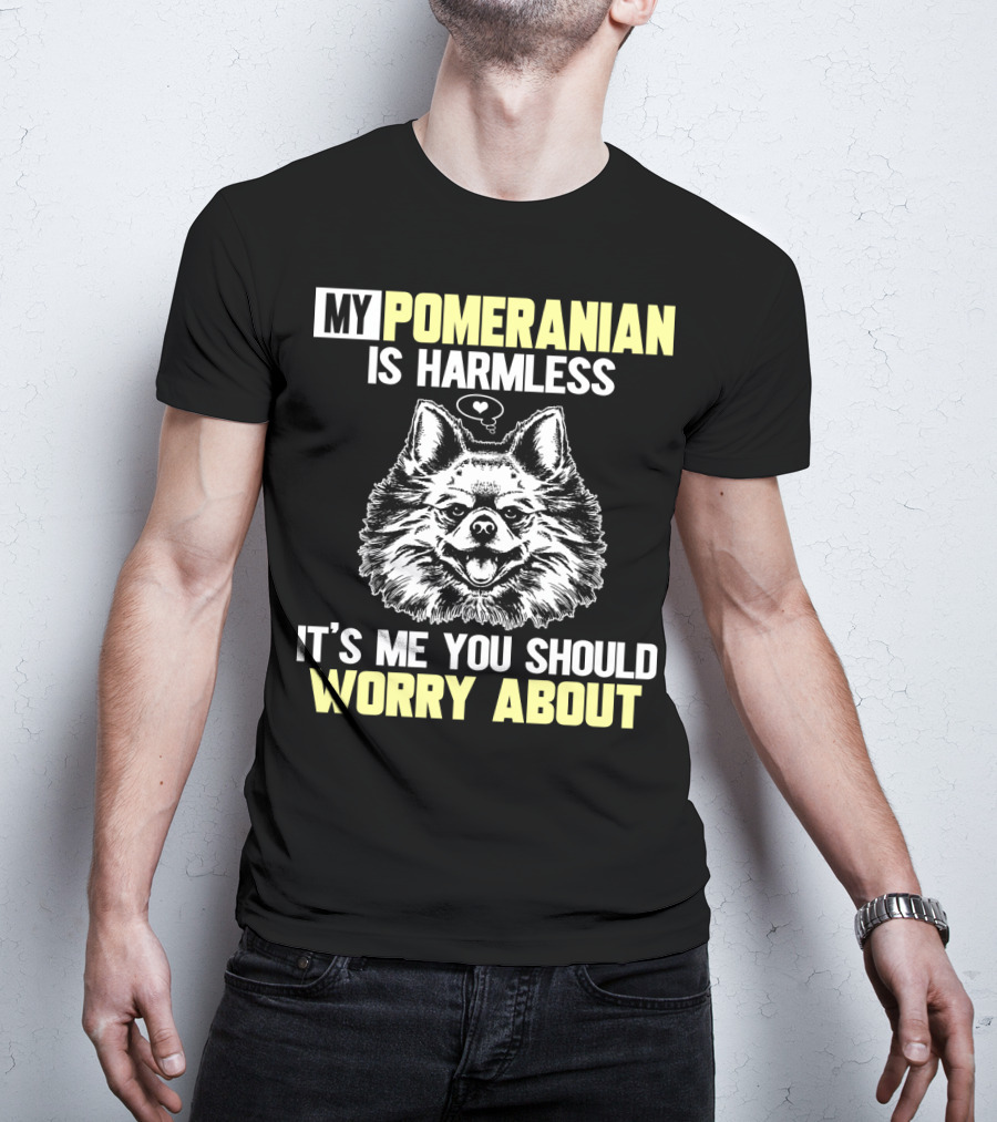 My Pomeranian Is Harmless It's ME You Should Worry About T-Shirt