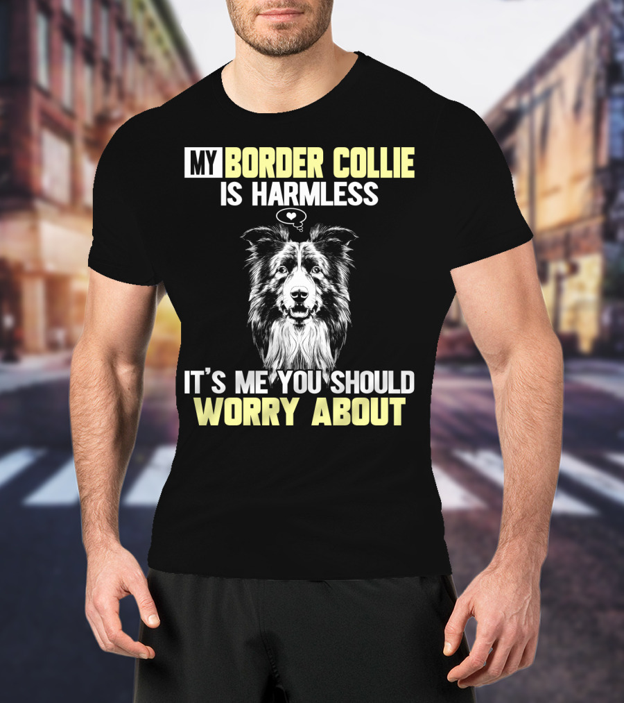 My Border Collie Is Harmless It's ME You Should Worry About T-Shirt