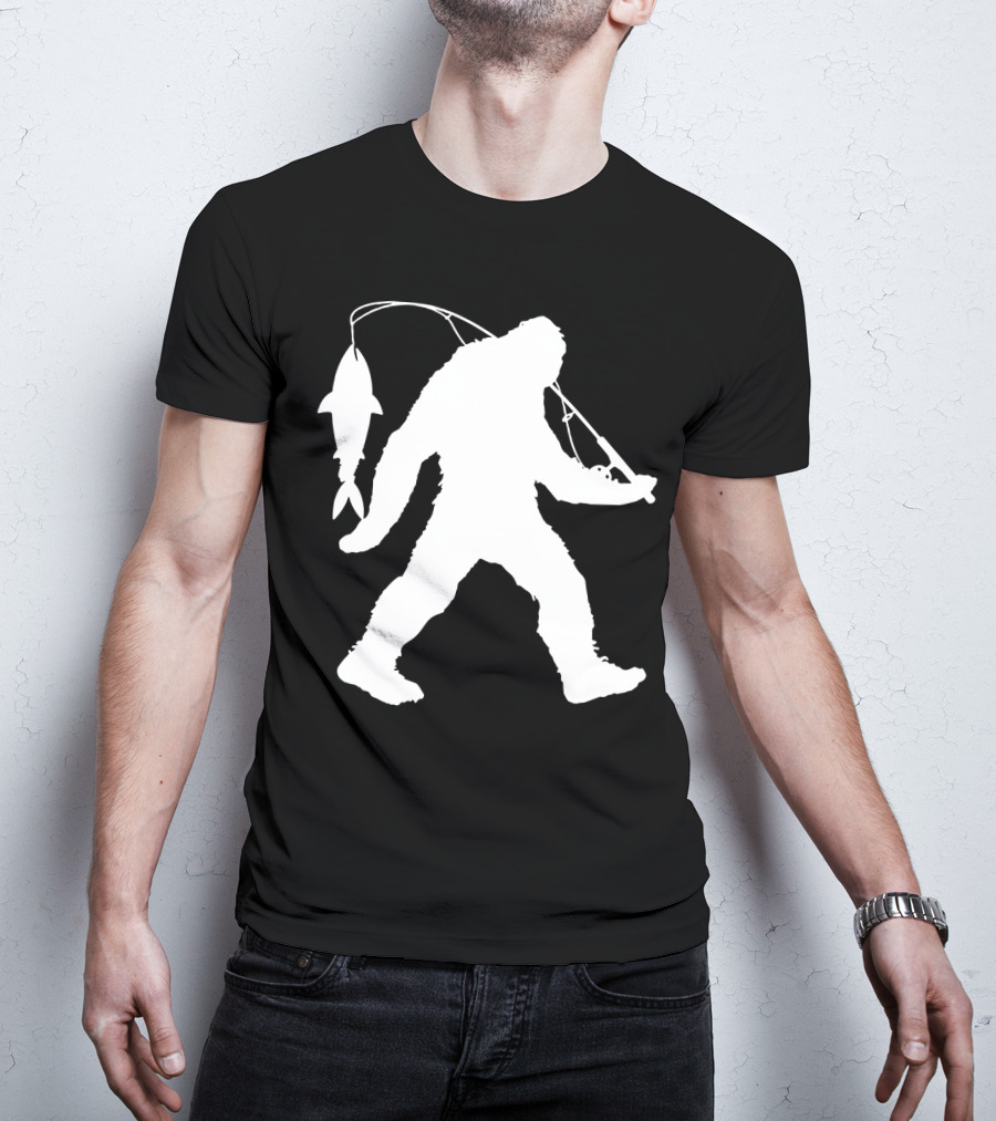 Bigfoot Fishing With Catching Fisherman T-Shirt
