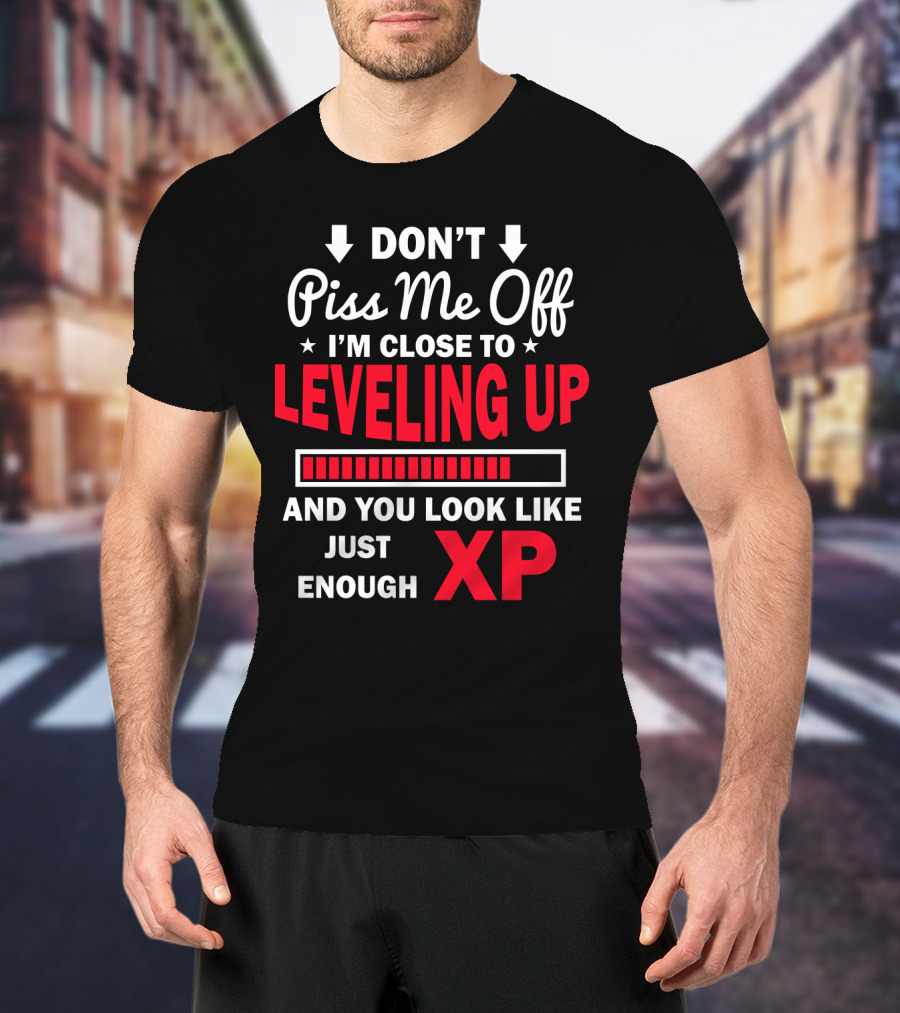 DON'T Piss Me Off I'm Close To LEVELING UP You Look Like Just Enough XP T-Shirt