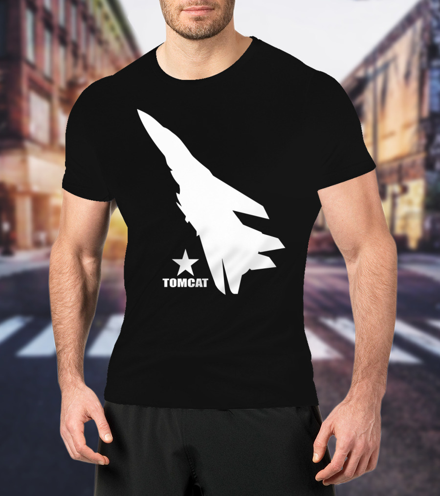 F 14 Tomcat Silhouette With Star T-Shirt
