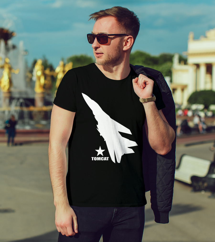 F 14 Tomcat Silhouette With Star T-Shirt