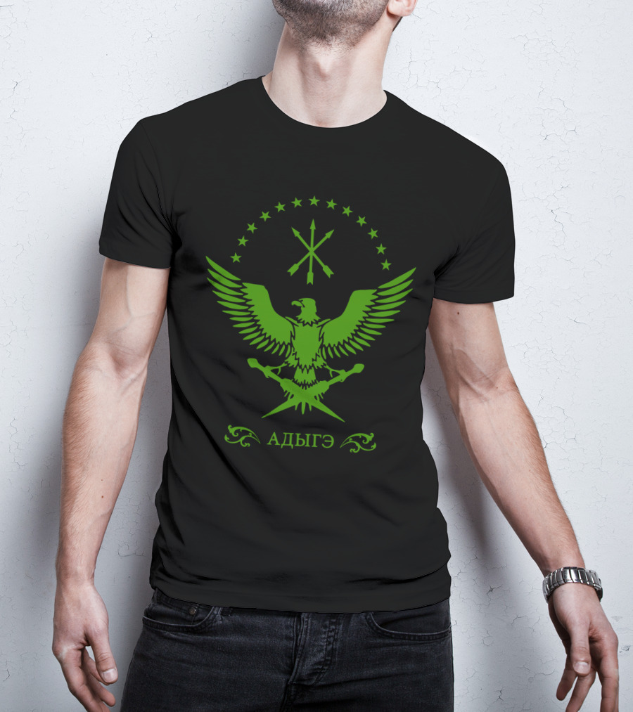 Circassian Adiga Eagle Emblem With Stars And Crossed Arrows T-Shirt