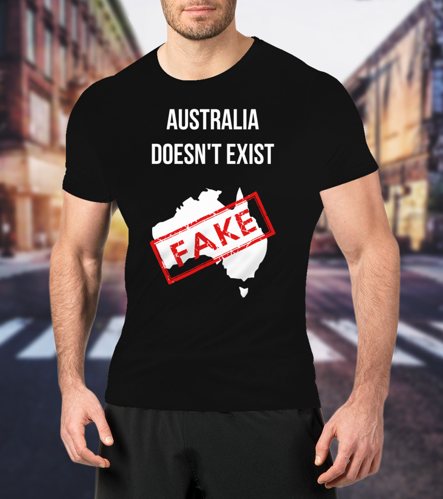 Australia Doesn't Exist Fake Flat Earth Society T-Shirt