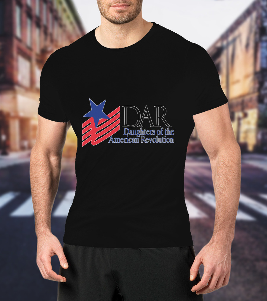 DAR Daughters Of The American Revolution Red White Blue Star Emblem T-Shirt