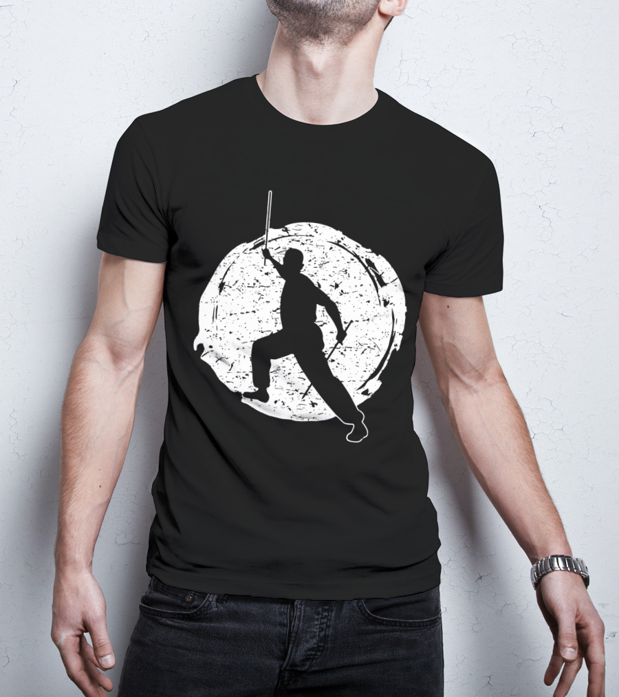 Kali Filipino MMA Discipline Arnis Stick Martial Arts Silhouette Circle T-Shirt