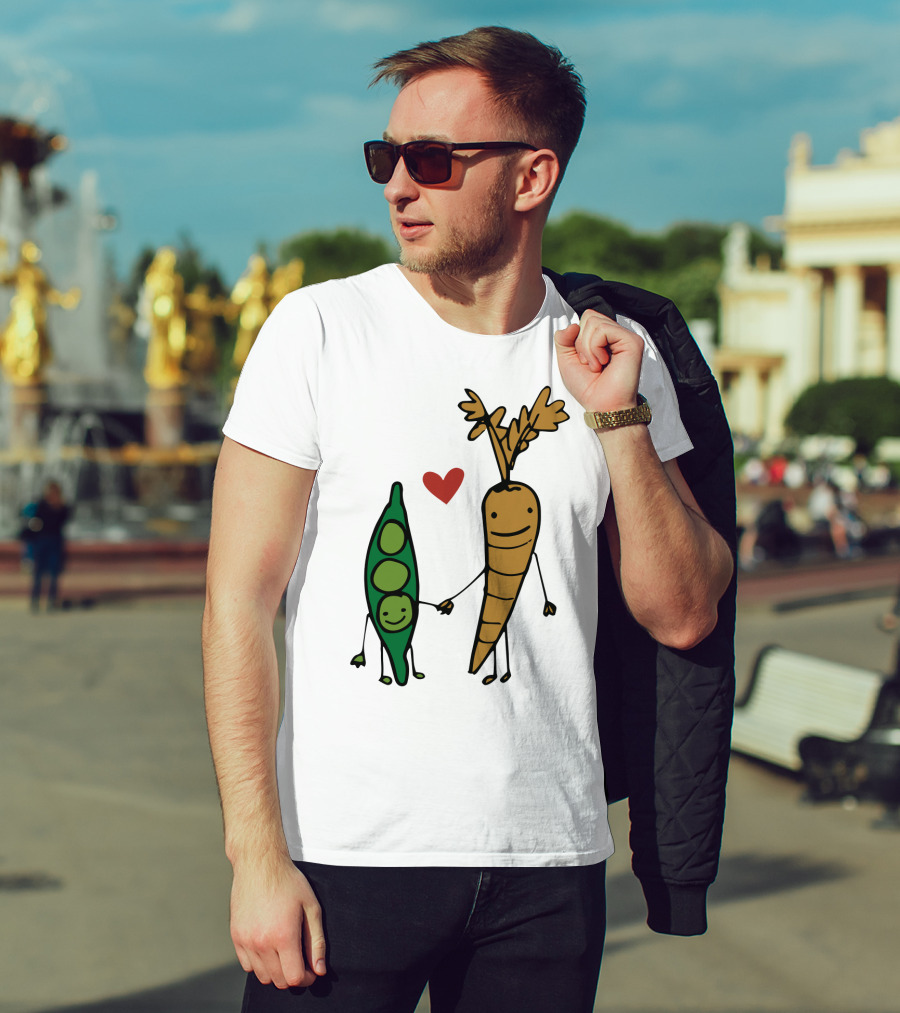 We Go Together Like Peas And Carrots Heart Connection T-Shirt