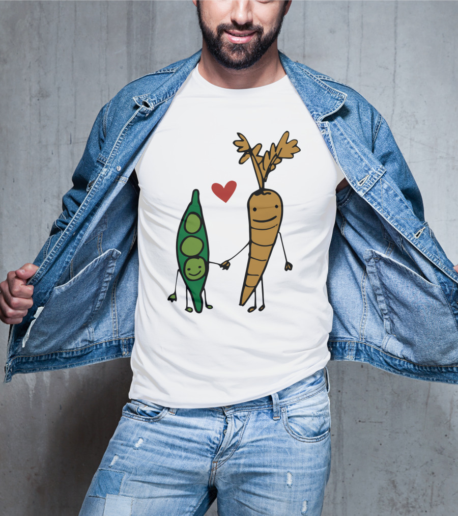 We Go Together Like Peas And Carrots Heart Connection T-Shirt