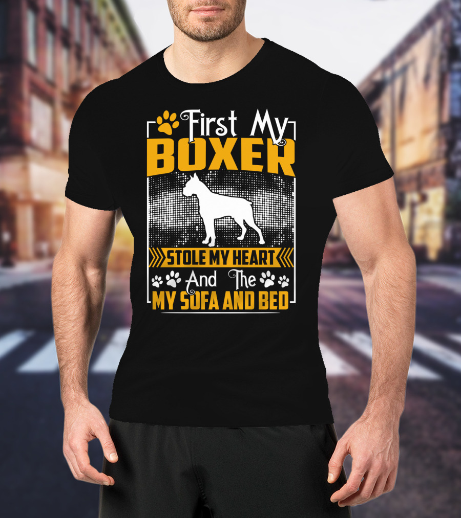 First My Boxer Stole My Heart And Then My Sofa And Bed T-Shirt