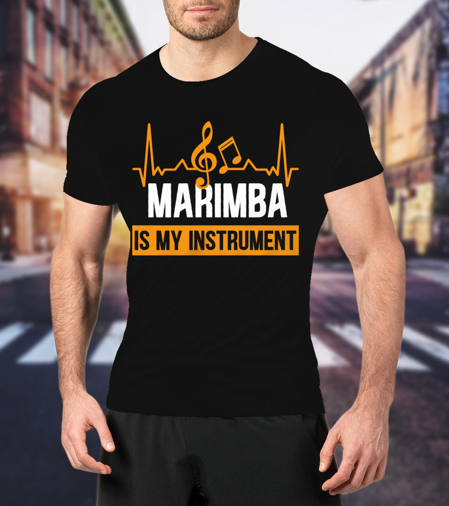 Marimba Is My Instrument Musical Pulse And Notes T-Shirt
