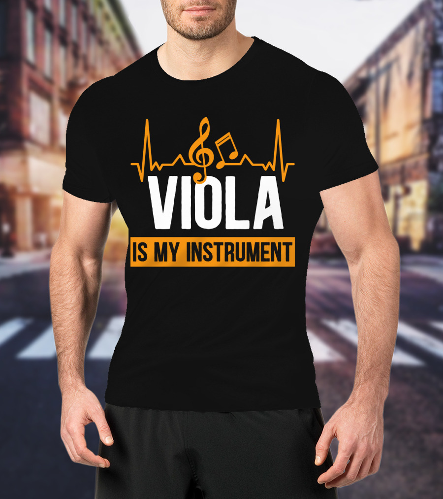Viola Is My Instrument Heartbeat Music Note T-Shirt