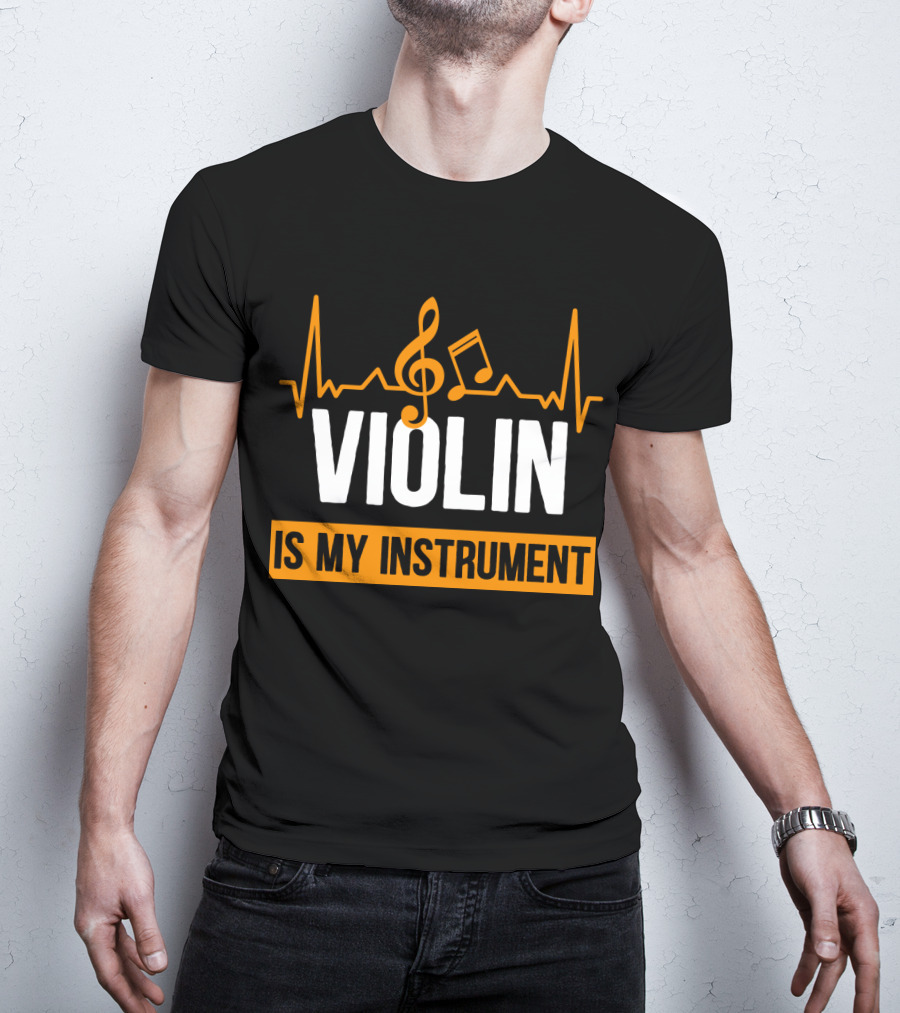 Violin Heartbeat With Musical Notes Is My Instrument T-Shirt