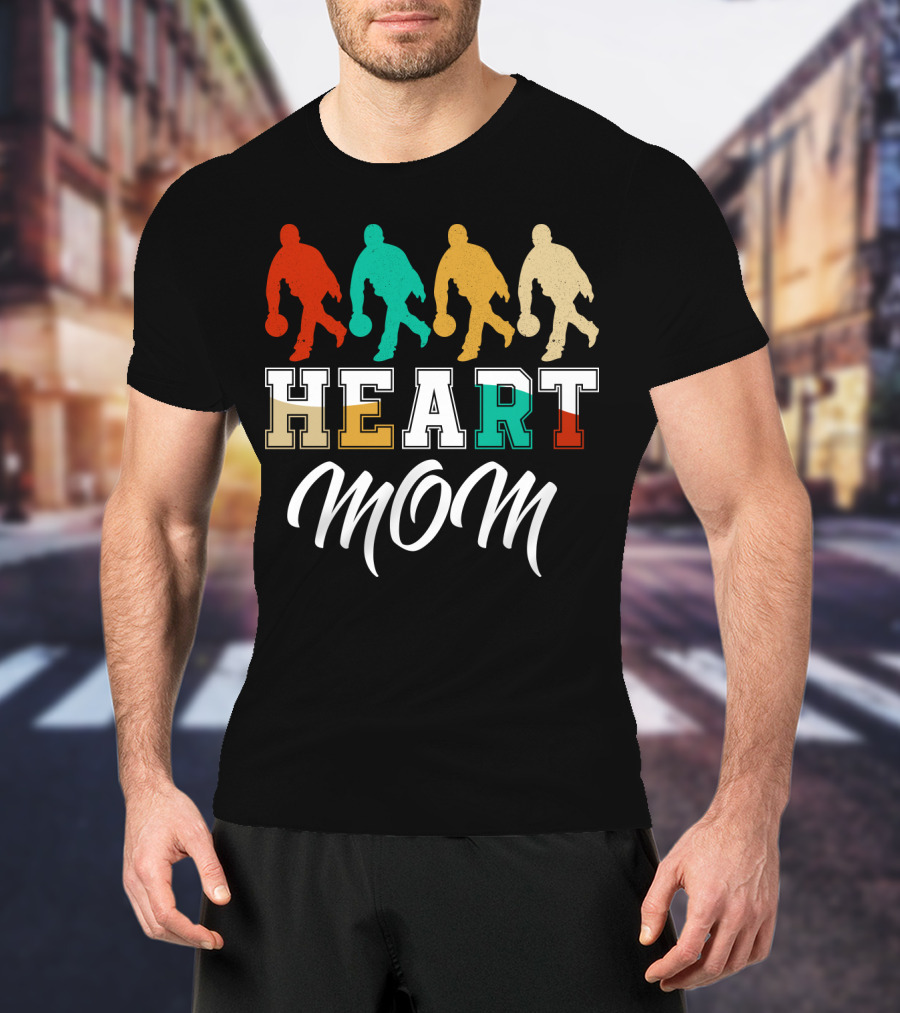 Bowling Heart Mom Retro T-Shirt
