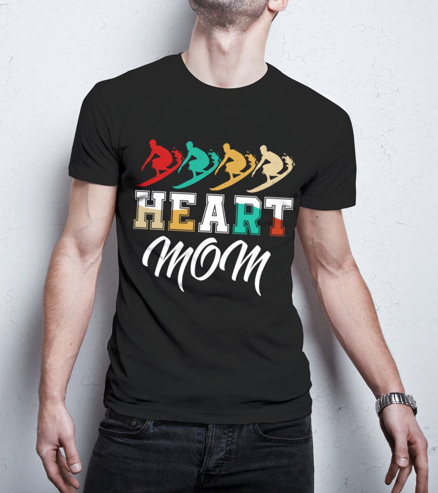 Surfing Heart Mom T-Shirt