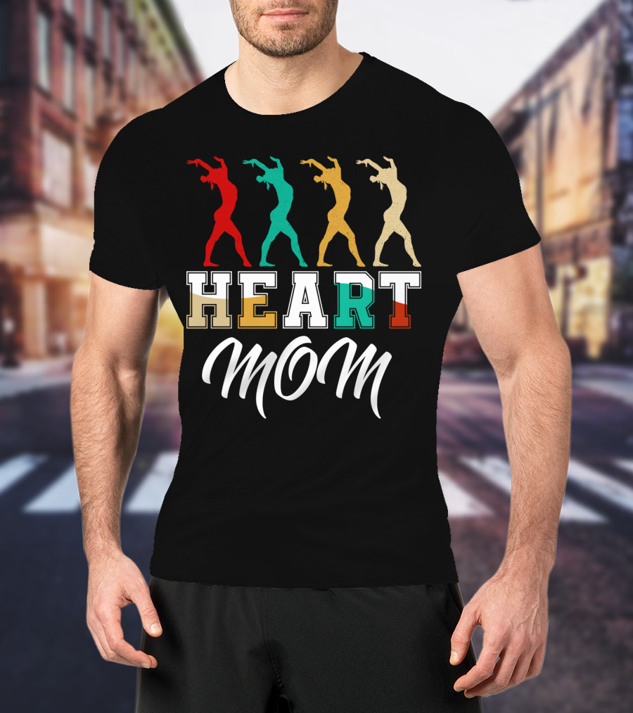 Gymnastics Heart Mom Colorful T-Shirt