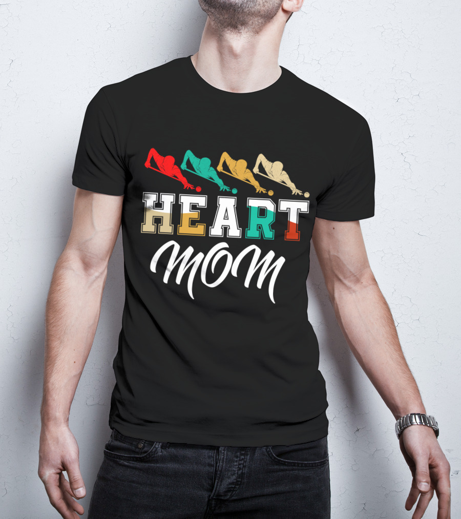 Billiards Heart Mom Pool Player T-Shirt