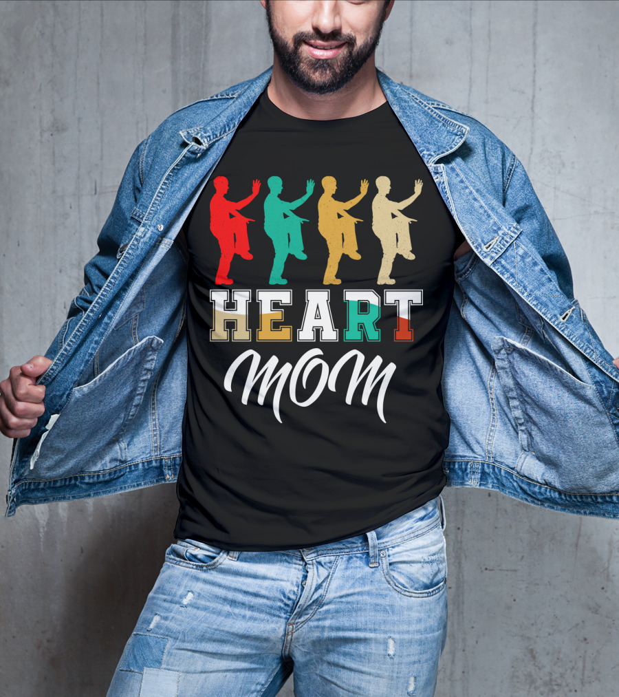 Kung Fu Fighting Heart Mom T-Shirt