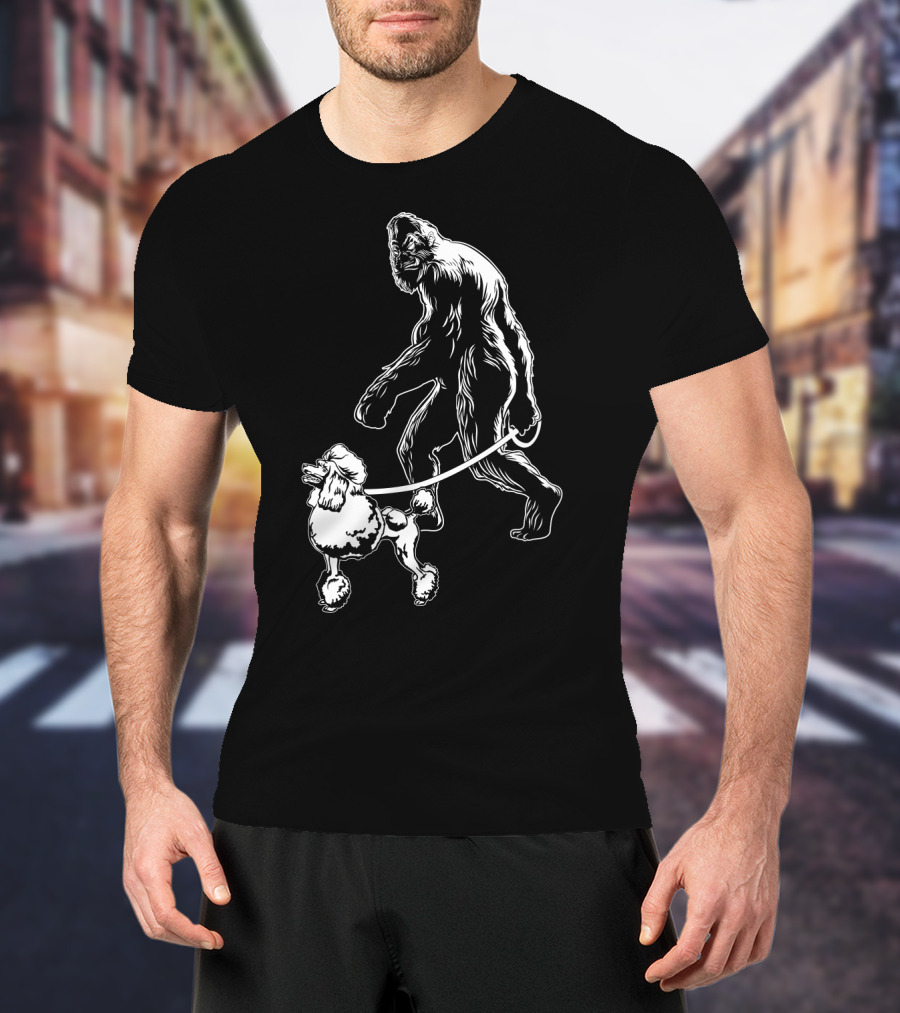 Bigfoot Walking Poodle Companion T-Shirt