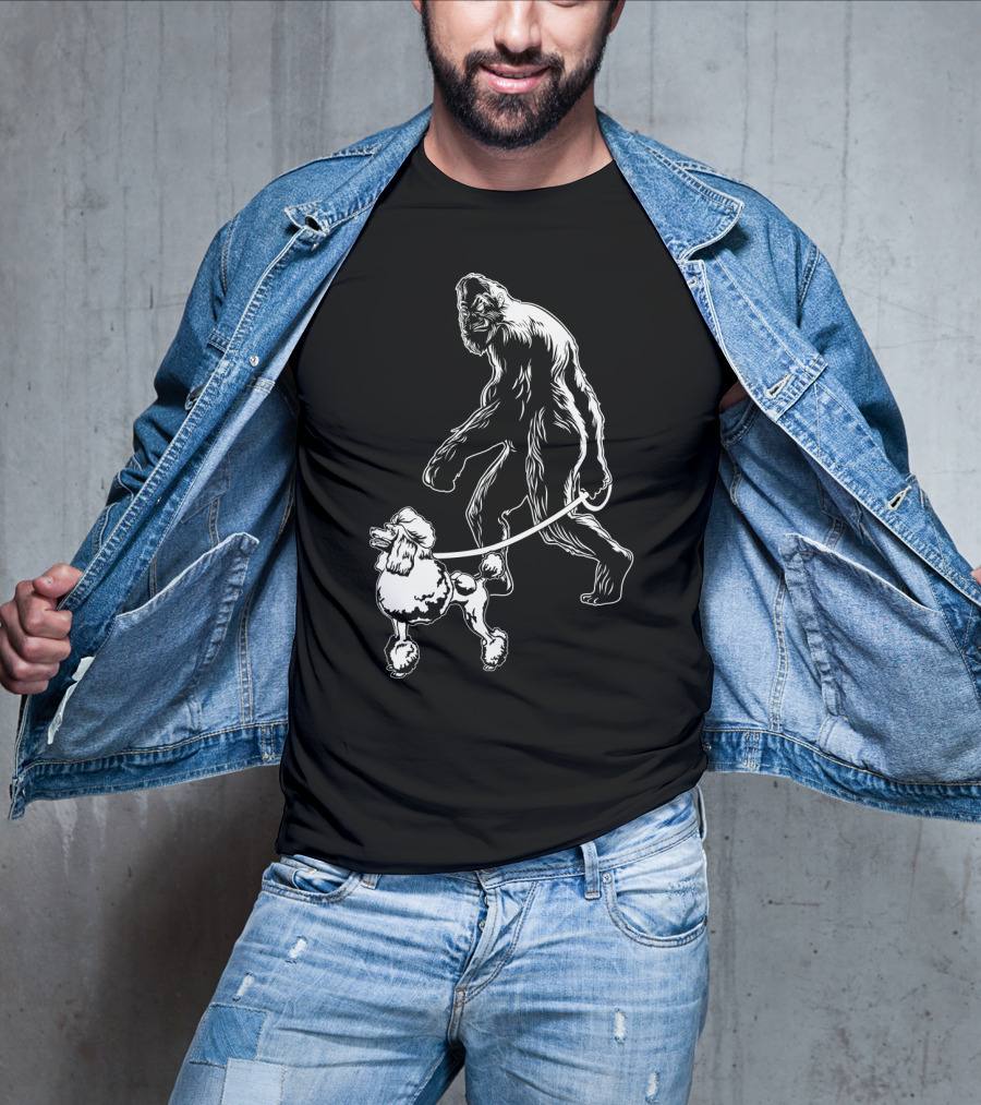 Bigfoot Walking Poodle Companion T-Shirt