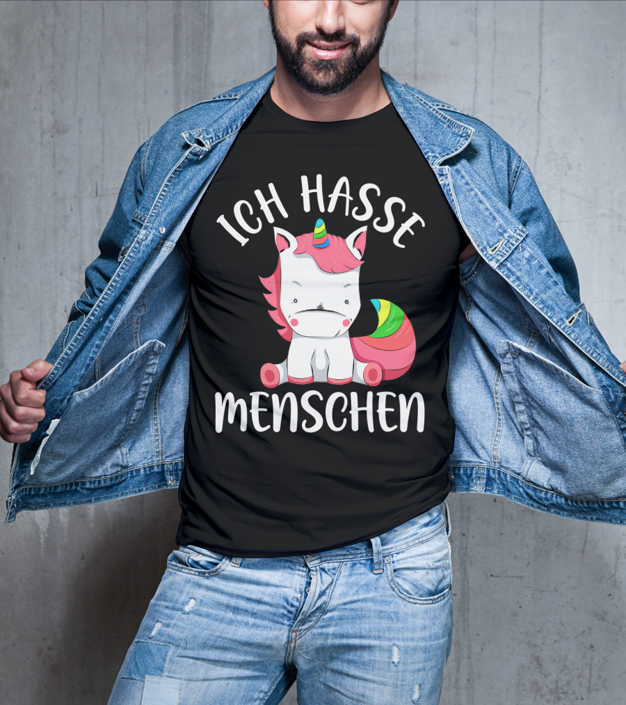 Ich Hasse Menschen Einhorn T-Shirt