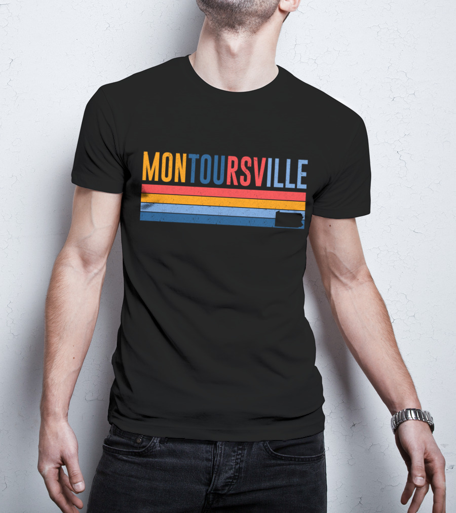 Montoursville Retro 80s Style Striped Pennsylvania T-Shirt