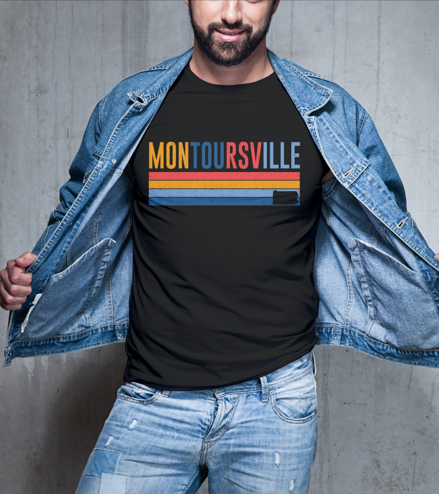 Montoursville Retro 80s Style Striped Pennsylvania T-Shirt