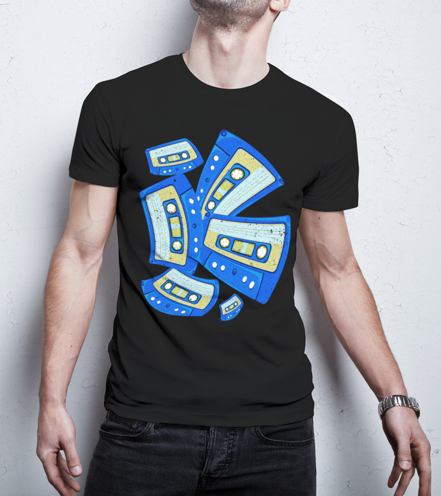 Vaporwave Cassette Mixtape Analog Music Retro Aesthetic Blue Tapes T-Shirt