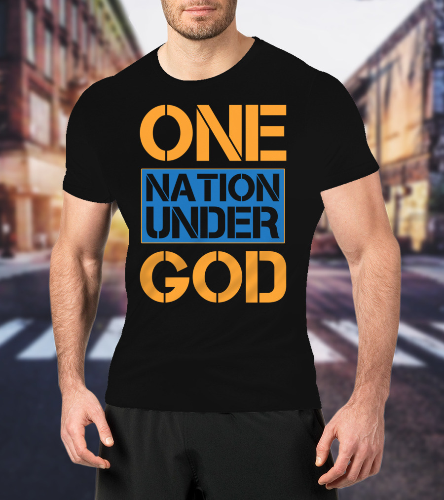 One Nation Under God Bold Color Block T-Shirt