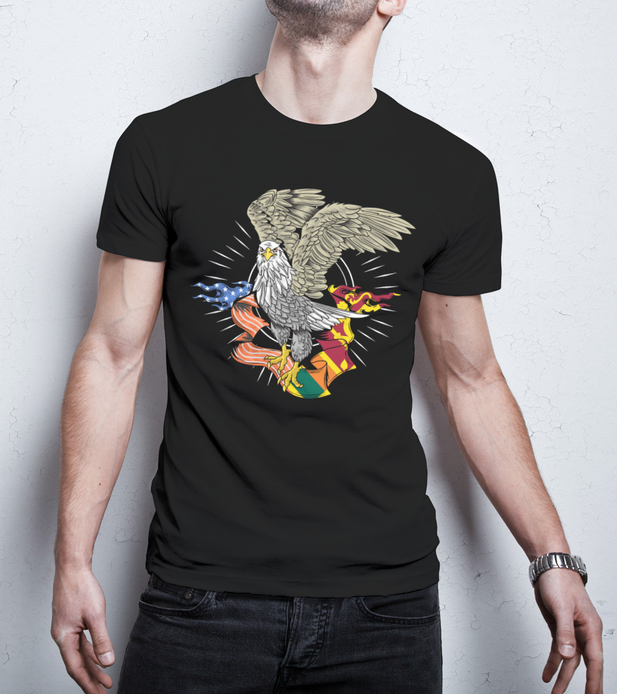 Sri Lankan American Flag Bald Eagle Fusion T-Shirt