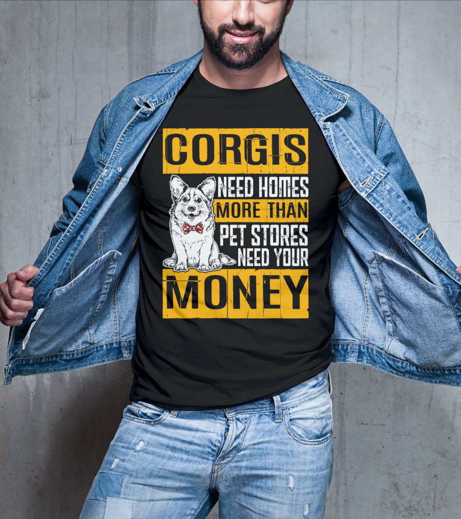 Corgis Need Homes More Than Pet Stores Need Your Money Bowtie T-Shirt