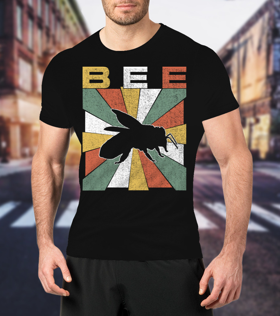 Bee Retro 70s Vintage Sunburst T-Shirt