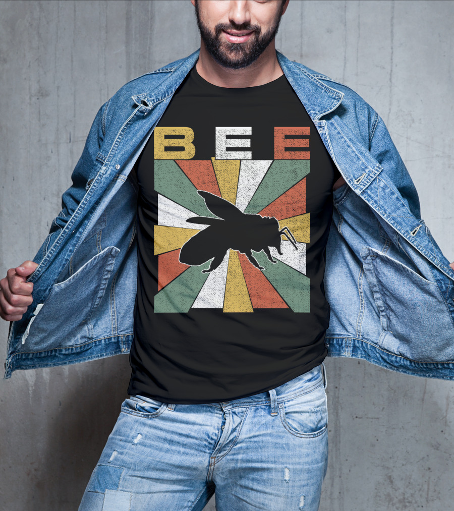Bee Retro 70s Vintage Sunburst T-Shirt