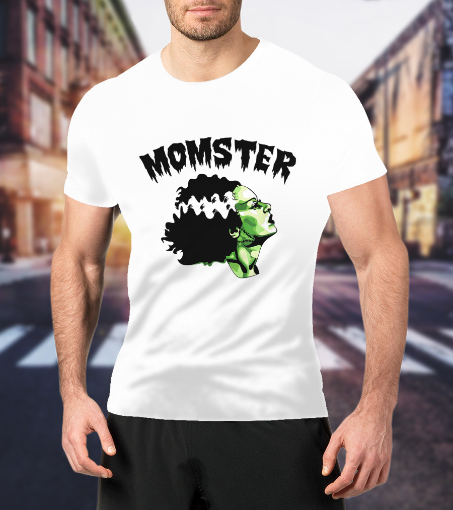 Momster Frankenstein Bride Parody Green Horror Text T-Shirt